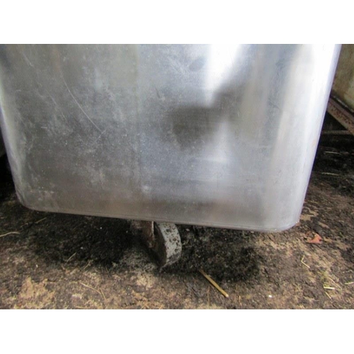 52 - Stainless steel wheeled feed bin, 35