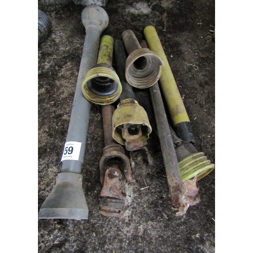 59 - 2 x PTO shafts and various covers