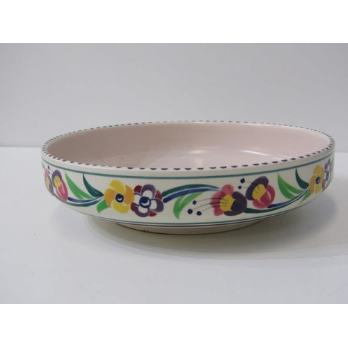 25 - POOLE POTTERY, Poole pottery floral decorated shallow dish, 25cm diameter