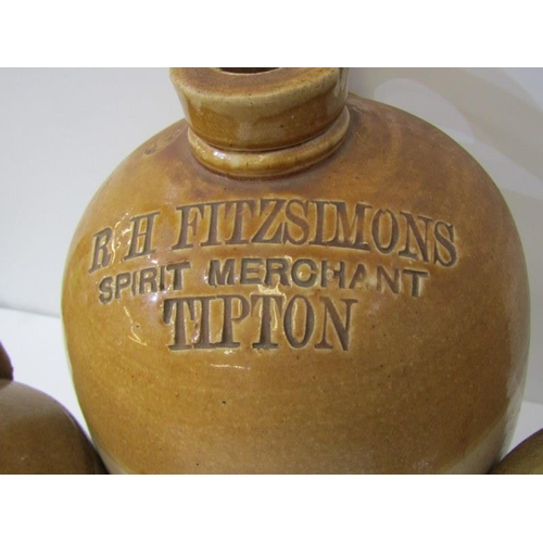 26 - ANTIQUE STONEWARE FLAGONS, a stoneware flagon RH Fitzsimons of Tipton, together with 2 other flagons... 