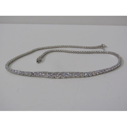 6 - DIAMOND TENNIS STYLE NECKLACE, impressive diamond tennis necklace in 18ct white gold, approx. 16 car... 