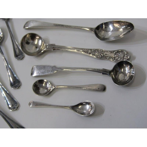 227 - SILVER CUTLERY, a collection of various silver teaspoons, salt spoons, ladles etc. various dates & m... 