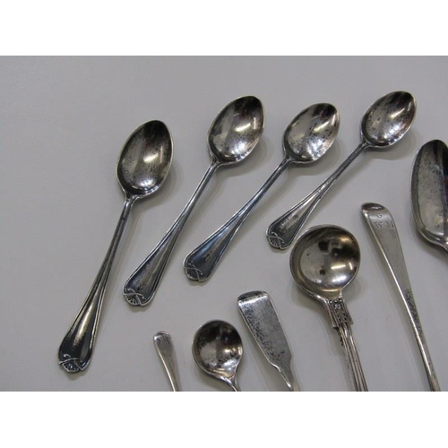 227 - SILVER CUTLERY, a collection of various silver teaspoons, salt spoons, ladles etc. various dates & m... 