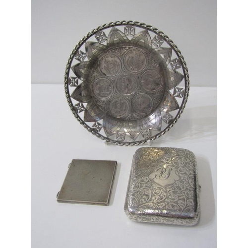 240 - ENGLISH & CONTINENTAL SILVER, silver cigarette case with foliate engraved decoration, Birmingham 193... 