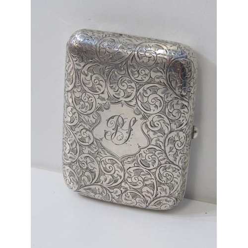 240 - ENGLISH & CONTINENTAL SILVER, silver cigarette case with foliate engraved decoration, Birmingham 193... 