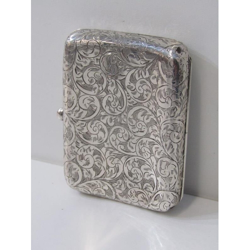 240 - ENGLISH & CONTINENTAL SILVER, silver cigarette case with foliate engraved decoration, Birmingham 193... 