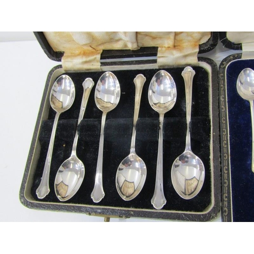 242 - SILVER TEASPOON SET, set of 12 silver teaspoons in fitted retail case, Sheffield HM, together with a... 