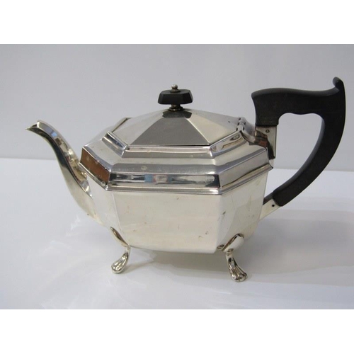 254 - ART DECO 4 PIECE SILVER OCTAGONAL FORM TEA AND COFFEE SERVICE, Sheffield 1920, 1570 grams inclusive ... 