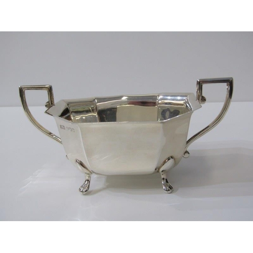 254 - ART DECO 4 PIECE SILVER OCTAGONAL FORM TEA AND COFFEE SERVICE, Sheffield 1920, 1570 grams inclusive ... 