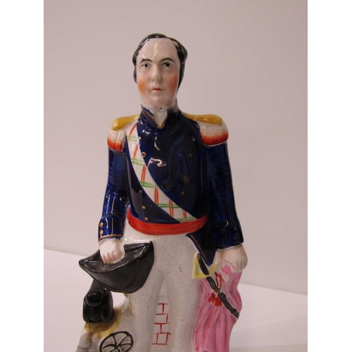 311 - STAFFORDSHIRE POTTERY, 19th Century figure of Napier (some defects) 31cm height; also novelty head d... 