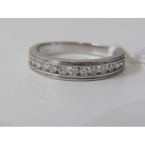 35 - HALF ETERNITY RING, 18ct white gold half eternity ring, channel set 16 round brilliant cut diamonds,... 