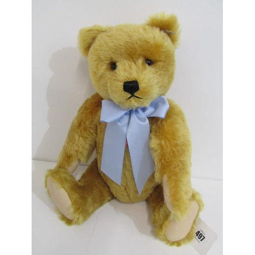 497 - STEIFF BEAR, 1960 replica mohair teddy bear, no 400049, 44cm height, with box and COA