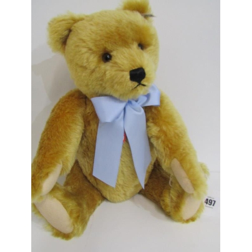 497 - STEIFF BEAR, 1960 replica mohair teddy bear, no 400049, 44cm height, with box and COA