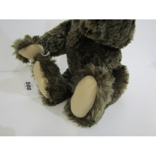 500 - STEIFF BEAR, 1920 replica teddy bear with growler, no 00836, (mohair) 34cm height, with box and COA