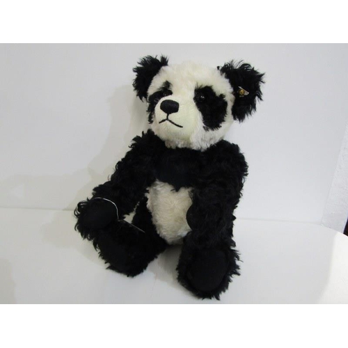 501 - STEIFF BEAR, Panda Bear with growler, mohair, no 661013, 39cm height, with box and COA