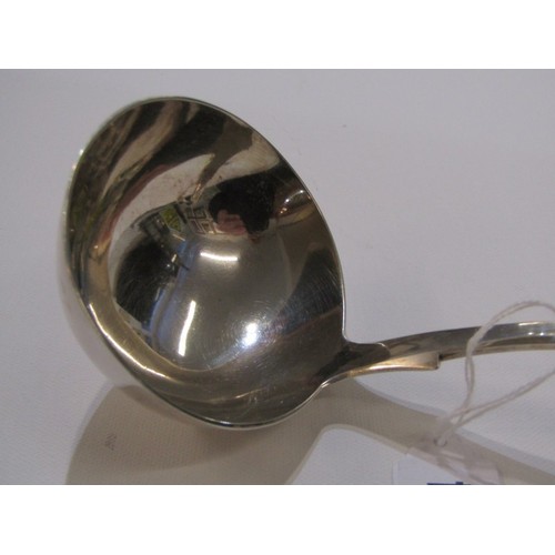 244 - SCOTTISH SILVER VICTORIAN PUNCH LADLE, 33cm length, makers WM, Edinburgh, 1881, 197 grams