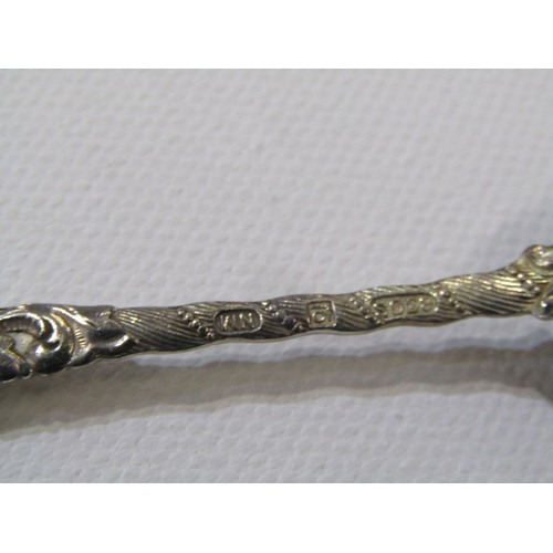 247 - NORWEGIAN SILVER COFFEE SPOONS, set of 6 ornate handled silver coffee spoons, marked NM 830S, 48 gra... 