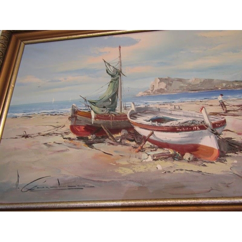 403 - MEDITERRANEAN SCHOOL,  signed oil on canvas 