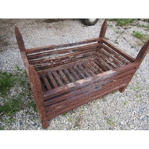 386 - CAST IRON RECTANGULAR FIRE BASKET, 59CM width