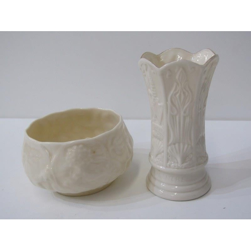 119 - BELLEEK, collection of 6 pieces to include cream jug and flower holders