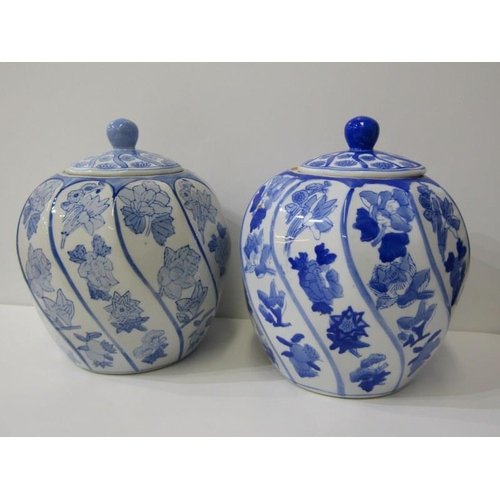 18 - ORIENTAL CERAMICS, 2 modern lidded spherical 23cm jars