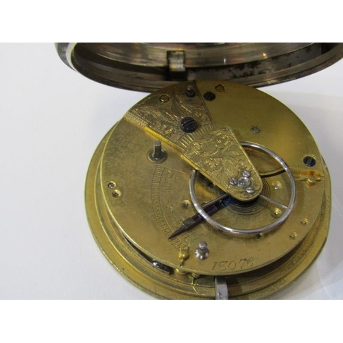 287 - SILVER PAIR CASED POCKET WATCH with fusee movement, movement stamped 