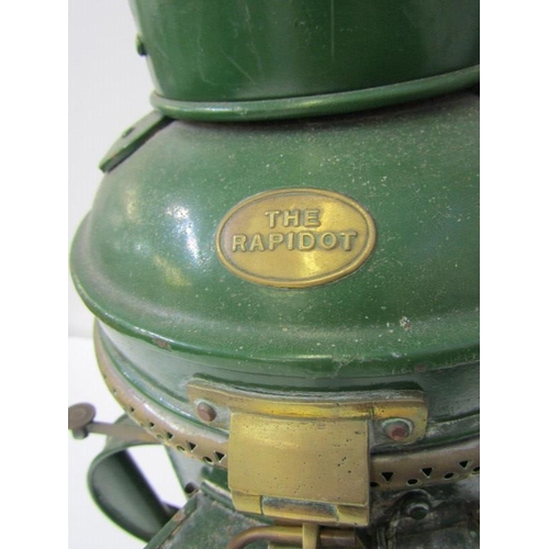 102 - VINTAGE GREEN METAL LAMP, 