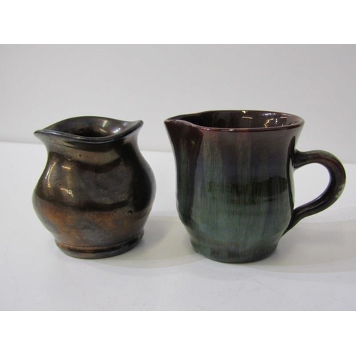 103 - STUDIO POTTERY, 8 pieces of mixed studio pottery; coffee pot and jug by Fishley-Holland, vase by Bob... 