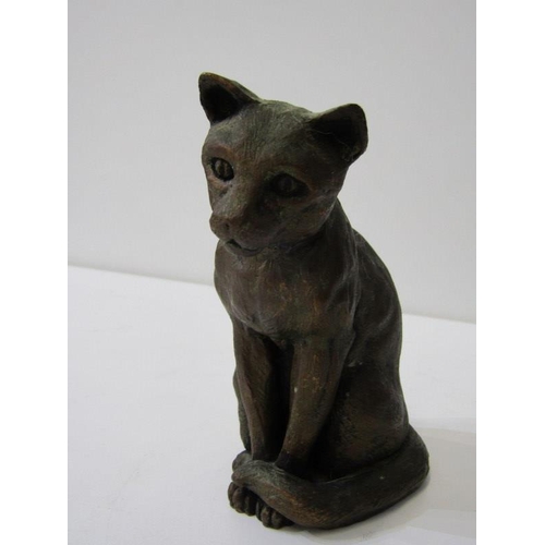 107 - CATS, 2 cat figures and 4 ceramic cat dishes