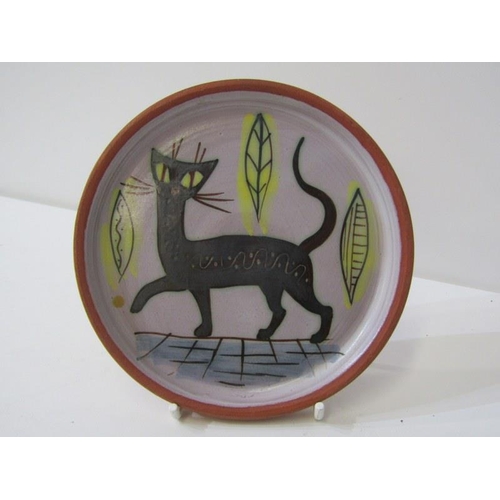 107 - CATS, 2 cat figures and 4 ceramic cat dishes