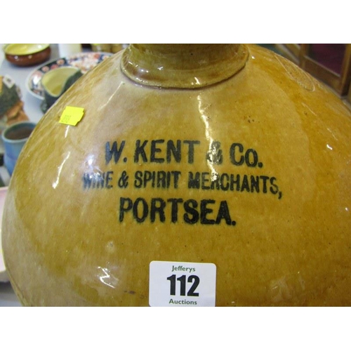 112 - STONEWARE FLAGON, Portsmouth interest, 