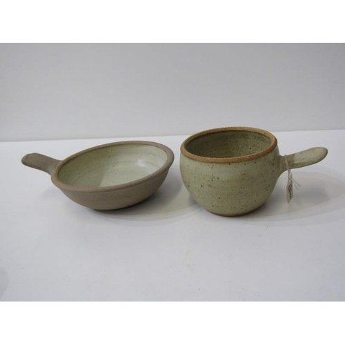 117 - STUDIO POTTERY, 10 pieces of mixed studio pottery; mugs, large jug, vases, bowls, etc, including St ... 