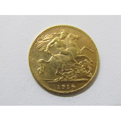 139 - HALF SOVEREIGN, George V gold half sovereign, 1914