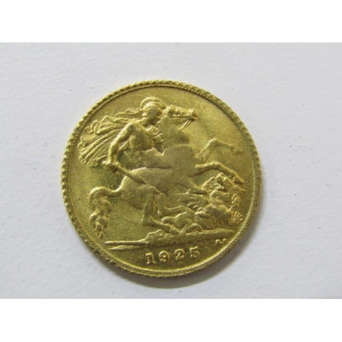 140 - HALF SOVEREIGN, George V gold half sovereign, 1925, higher grade