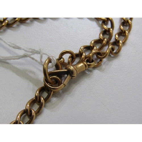 154 - GOLD CURB LINK WATCH CHAIN, 18ct yellow gold 16