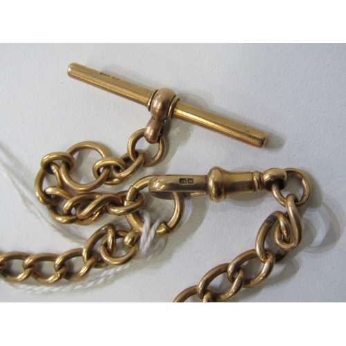 154 - GOLD CURB LINK WATCH CHAIN, 18ct yellow gold 16