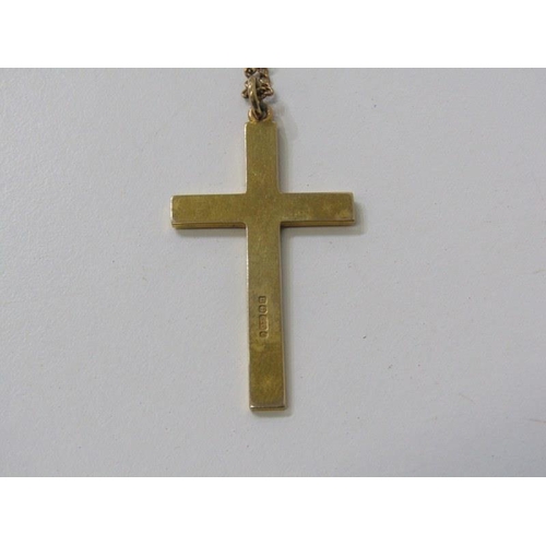 162 - GOLD NECKLACE, 9ct gold cross on a 16