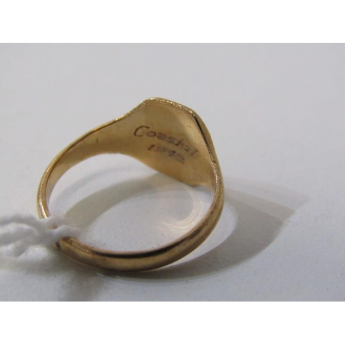 172 - SIGNET RING, 9ct yellow gold signet ring, size I/J, 2.3grms