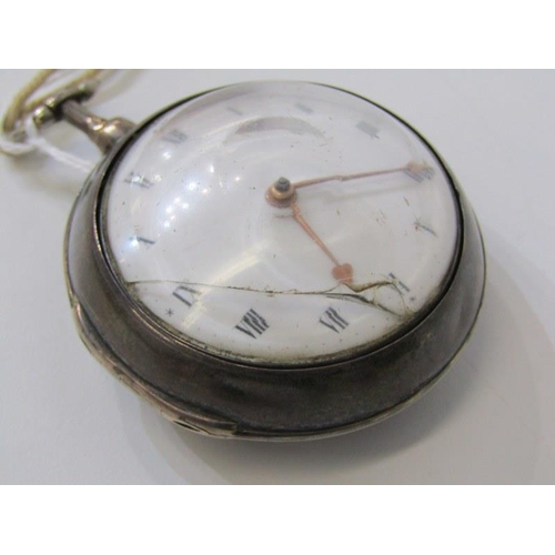 181 - SILVER PEAR CASED POCKET WATCH, with fusee movement