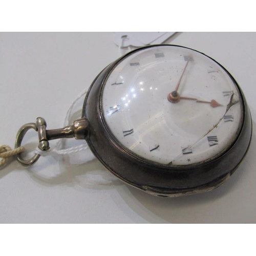 181 - SILVER PEAR CASED POCKET WATCH, with fusee movement