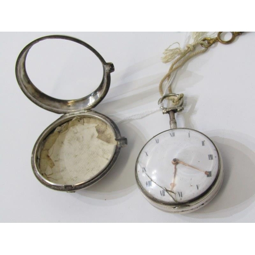 181 - SILVER PEAR CASED POCKET WATCH, with fusee movement