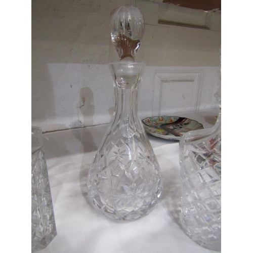 22 - DECANTERS, 4 assorted cut glass decanters