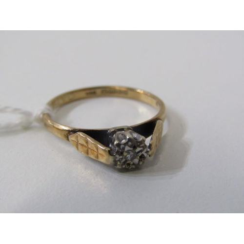 227 - DIAMOND RING, 9ct yellow gold ring set a diamond, size K/L