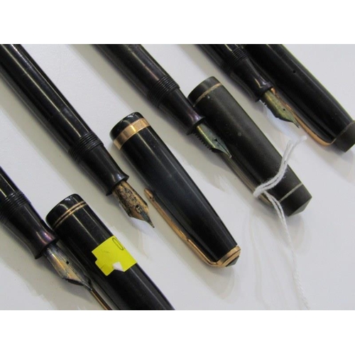 230 - FOUNTAIN PENS, 3 Parker pens and 1 other, 3 pens with 14ct gold nibs