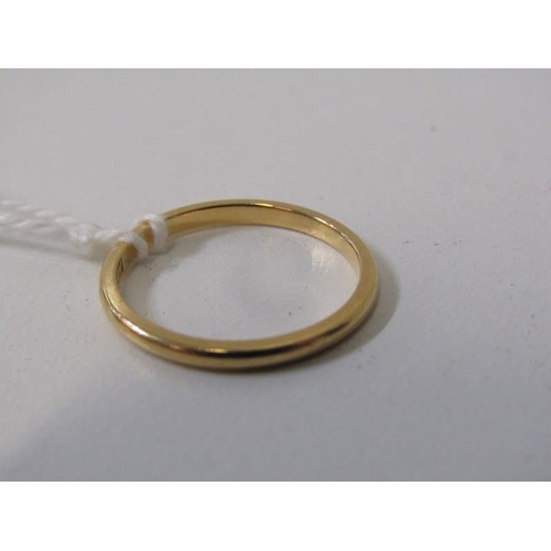 245 - GOLD BAND RING, 18ct yellow gold band ring, size J/K, 1.5 grams