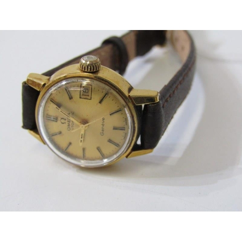 259 - LADY'S OMEGA WRIST WATCH, Lady's Omega automatic wrist watch, on brown leather strap