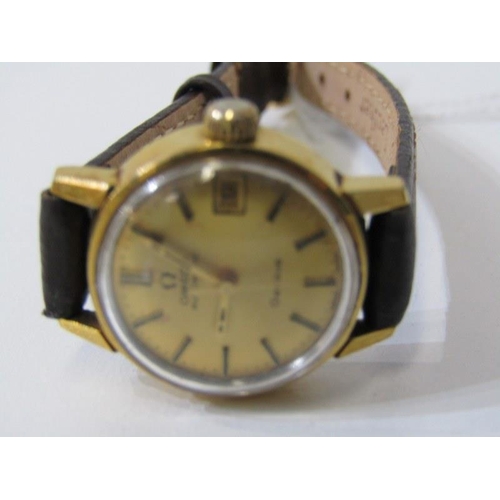 259 - LADY'S OMEGA WRIST WATCH, Lady's Omega automatic wrist watch, on brown leather strap