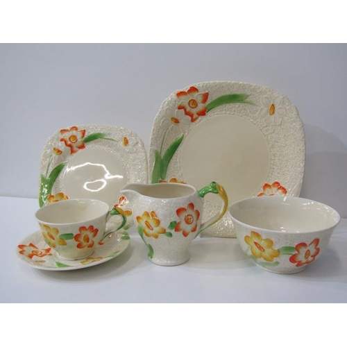 26 - STAFFORDSHIRE TEA SET, Staffordshire Daffodil pattern tea set