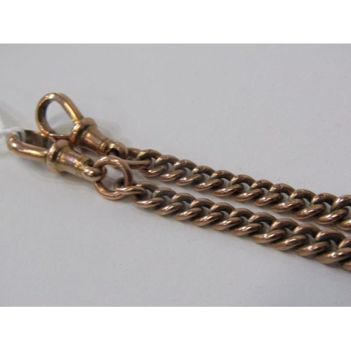 261 - GOLD DOUBLE ALBERT CHAIN, 9ct rose gold double Albert watch chain, 9