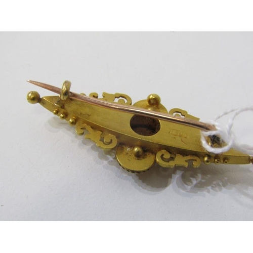 269 - VICTORIAN BAR BROOCH, Victorian 15ct yellow gold bar brooch set a diamond, 5.1 grams